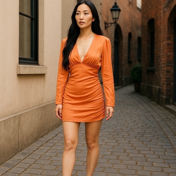 Bardot Karrisa Ruched long sleeve dresss - Picture 1 of 8